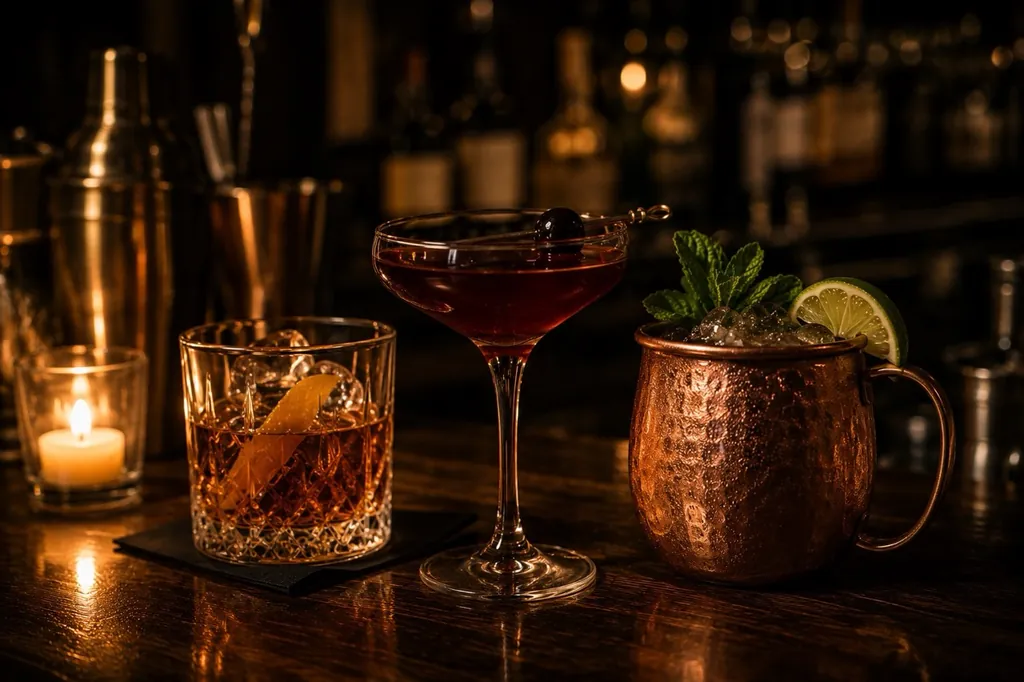 Whiskey pour at the bar